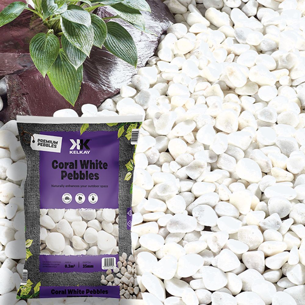 Coral White Pebbles Bulk Bag