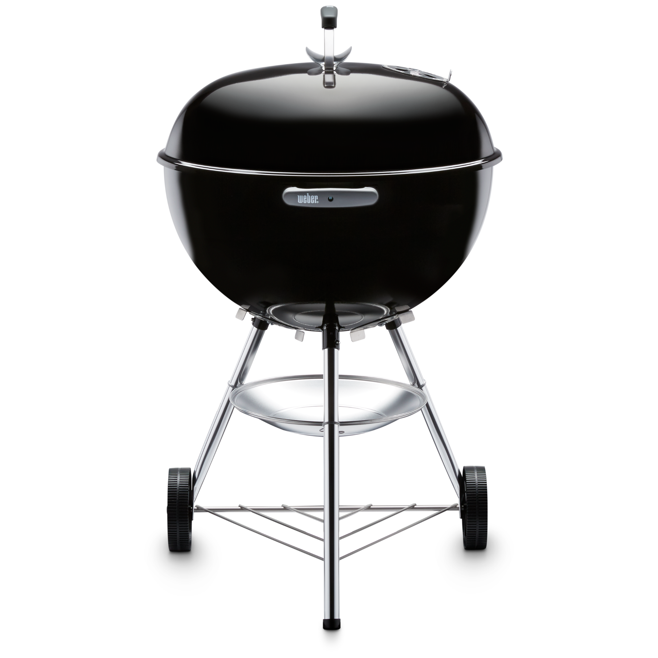 Black charcoal grill on a white background
