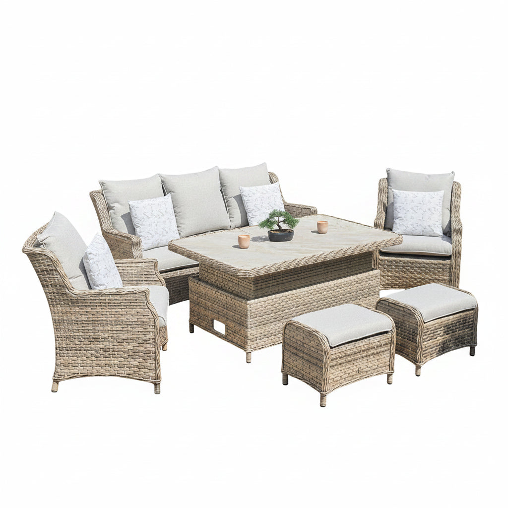 Florence Lounge Dining Set with Adjustable Table