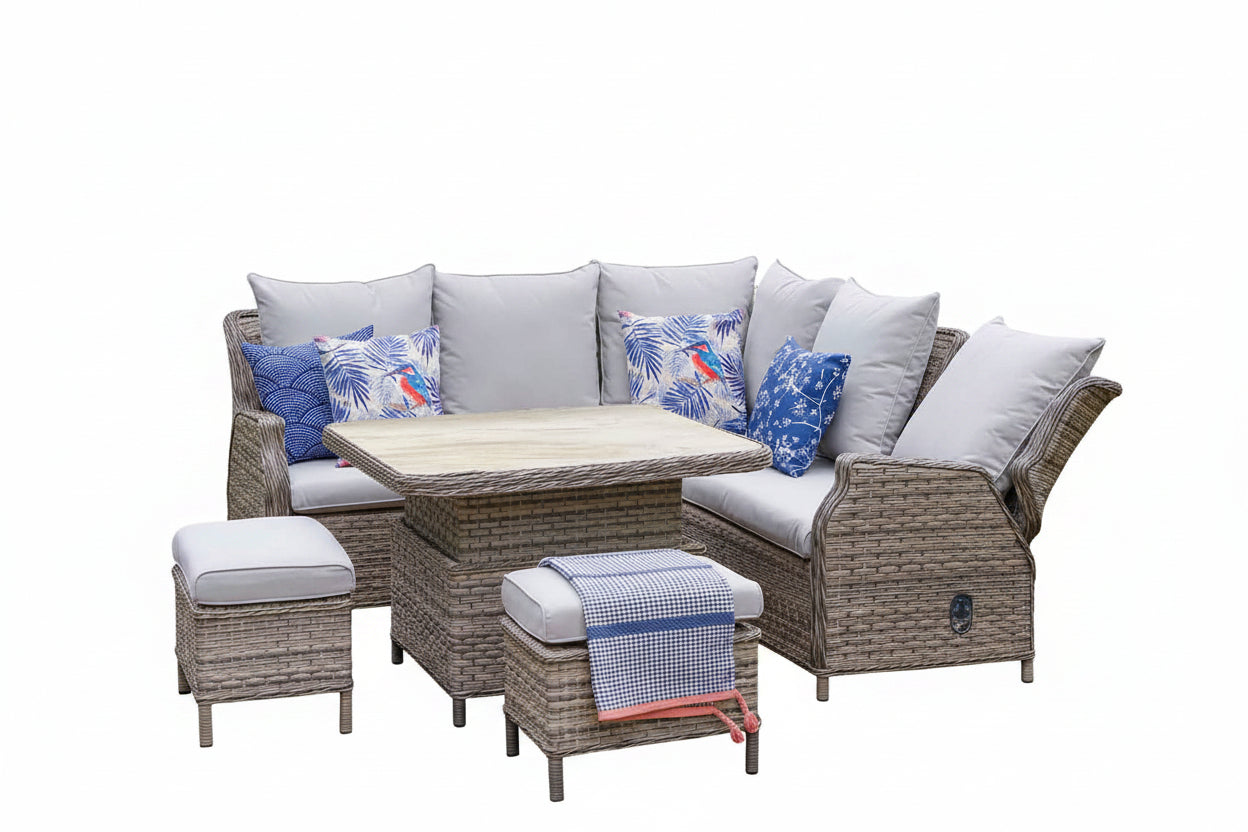 Florence Compact Modular Dining Set with Adjustable Table