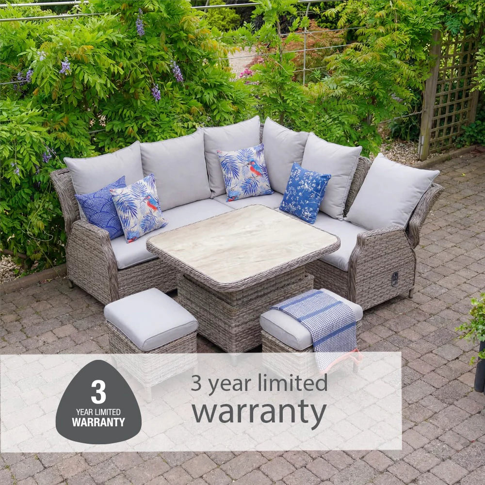 Florence Compact Modular Dining Set with Adjustable Table