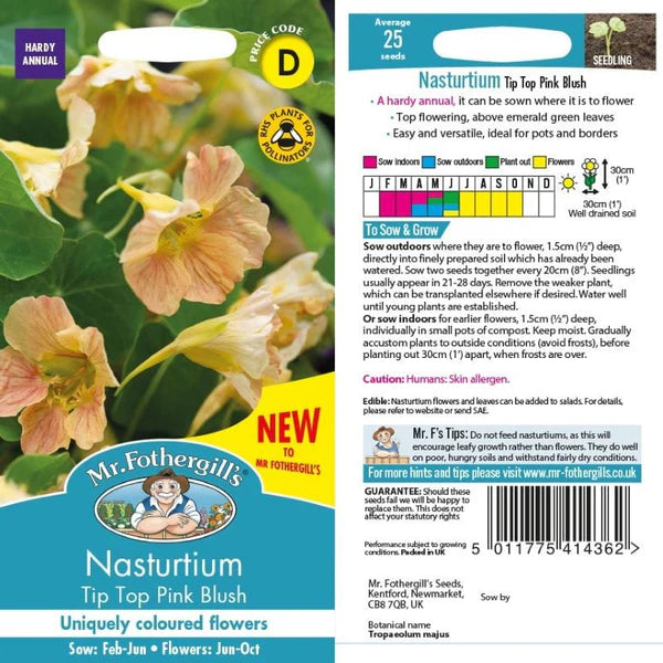 NASTURTIUM Tip Top Pink Blush