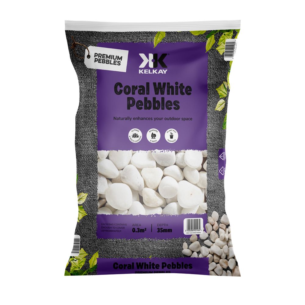 Coral White Pebbles Bulk Bag