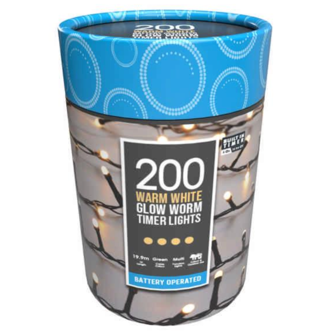 Battery operated glow-worm LED lights with timer function