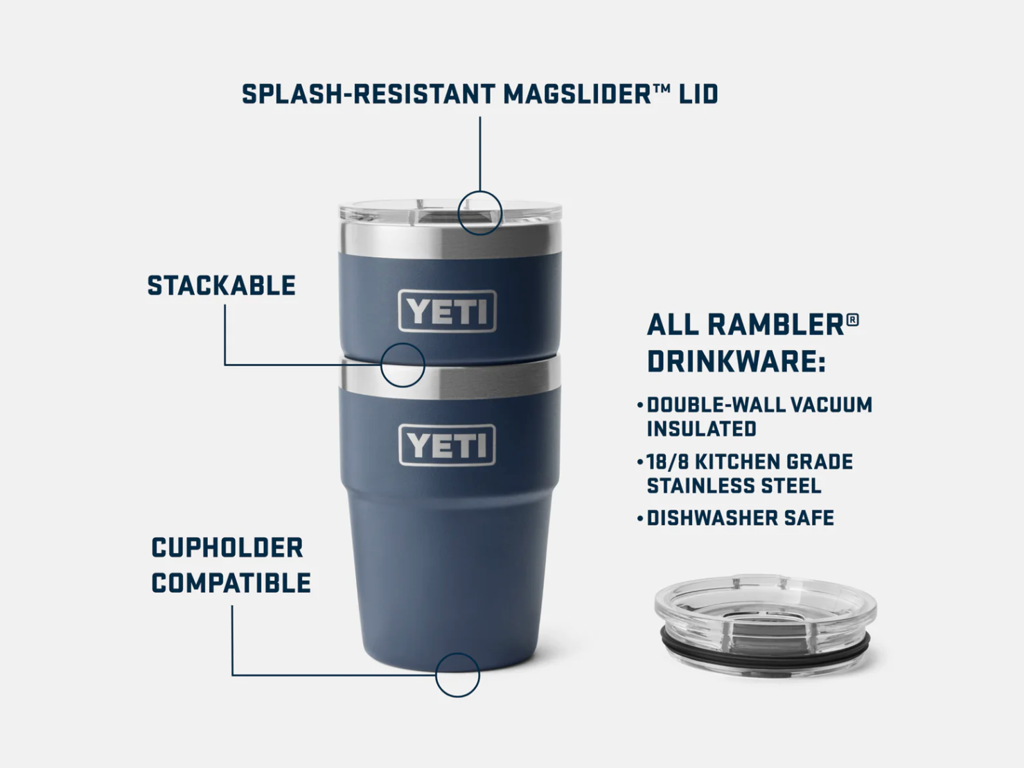 473ml (16 oz) Stackable Cup - Navy