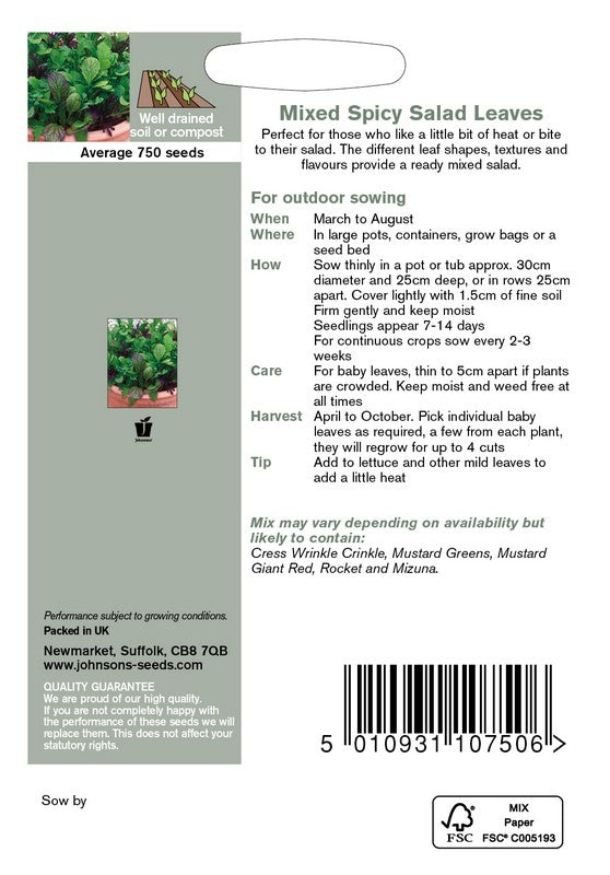 Salad Leaves Spicy Mixed Seeds