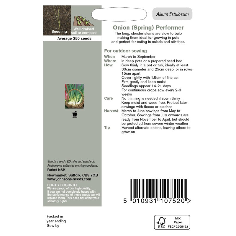 Onion (Spring) Performer Seeds