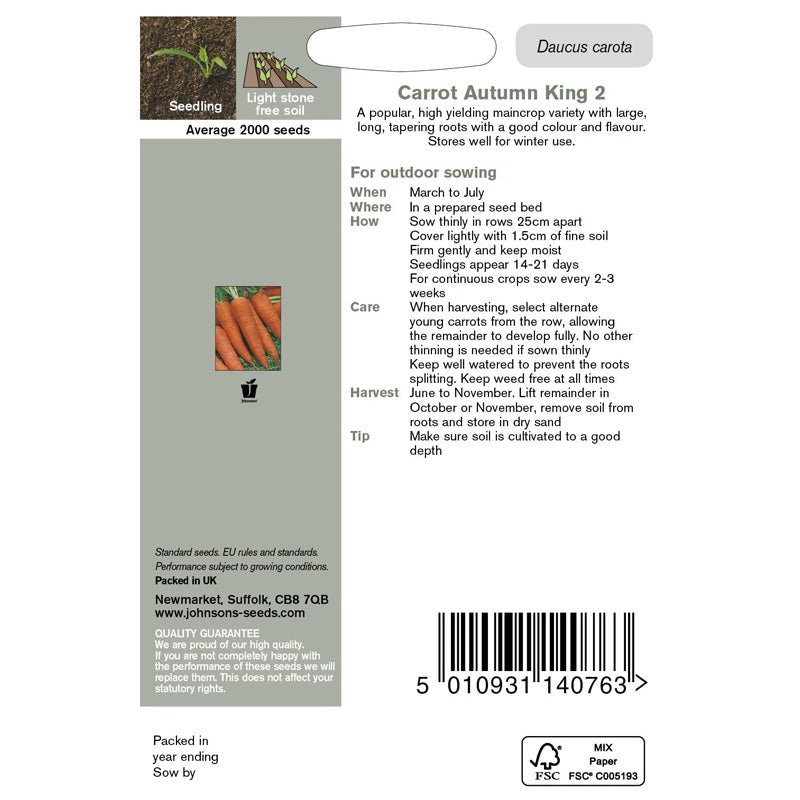 Carrot Autumn King 2 Seeds