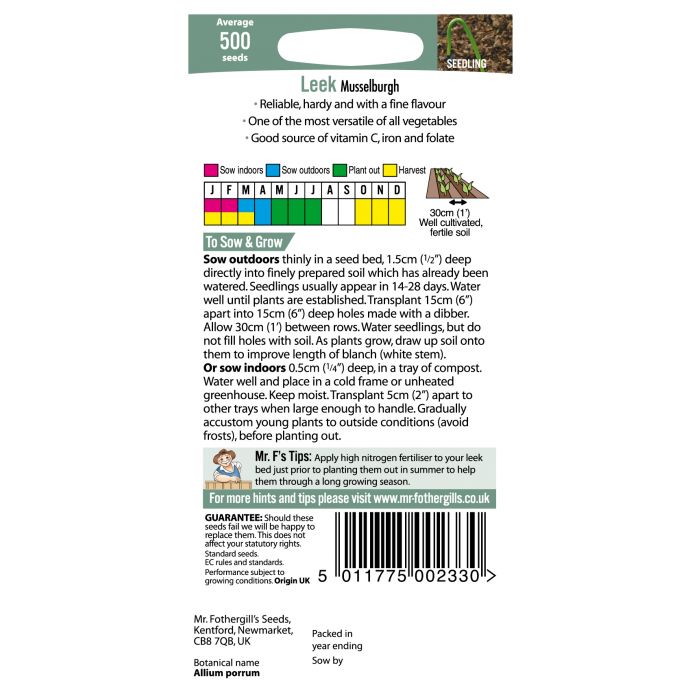 Leek Musselburgh Seeds