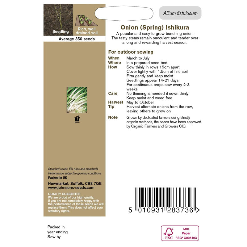 Onion (Spring) Ishikura Organic Seeds