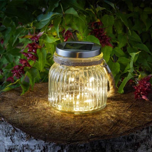 Solar Lantern Firefly Glass 11cm