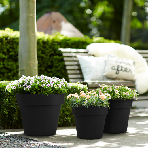 Green Basics Top Planter 40cm Living Black | Cornwall Garden Shop | UK