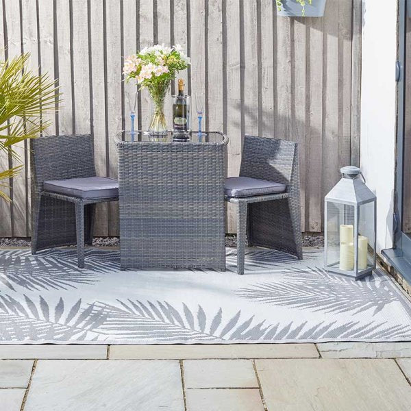 Rug Alfresco Tropicana Jumbo - Cool Grey & Palm Green 1.5 x 2.1m