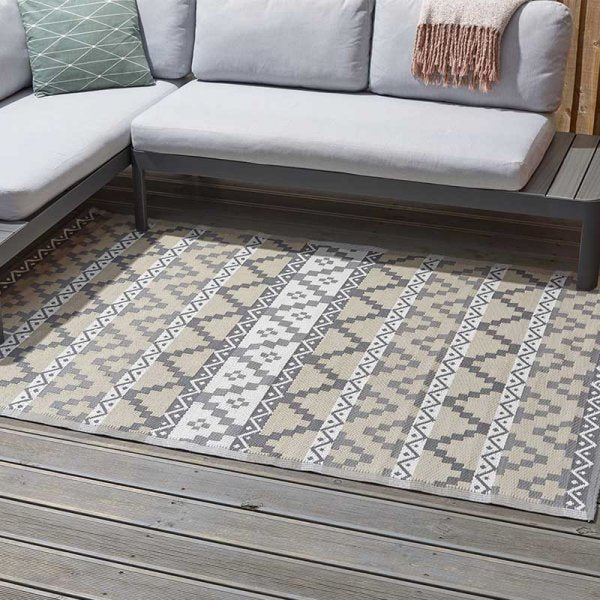 Rug Alfresco Aztec Jumbo - Mocha & Slate 1.5 x 2.1m