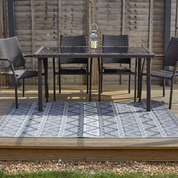 Rug Alfresco Aztec Jumbo - Mocha & Slate 1.5 x 2.1m