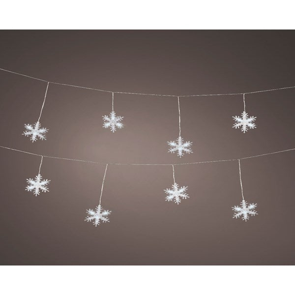LED 40 Snowflake Curtain String Lights Steady Cool White