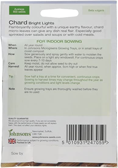 Microgreens Chard Bright Lights Seeds