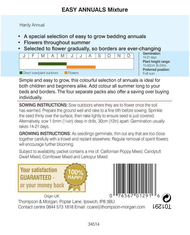 Easy Annuals Flower Seeds
