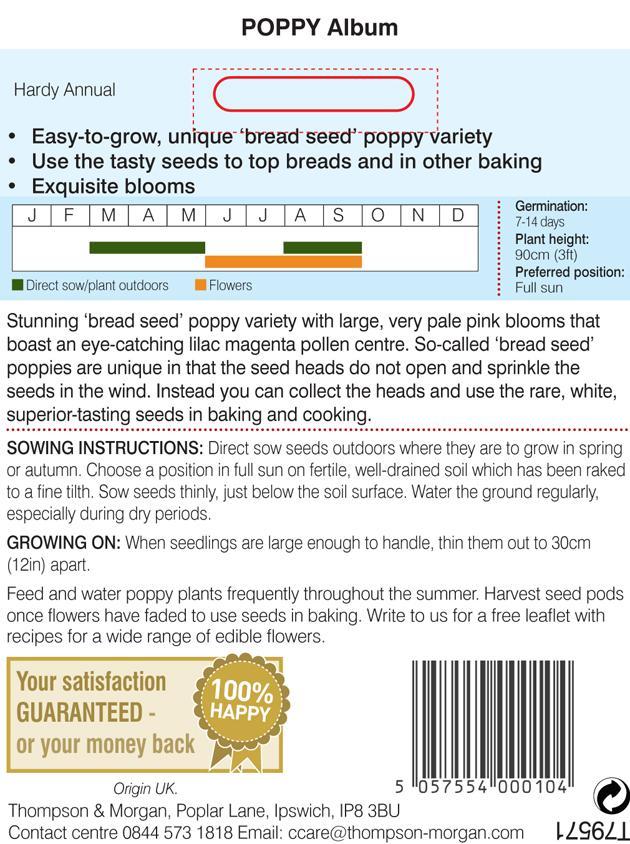 Poppy Album Flower Seeds