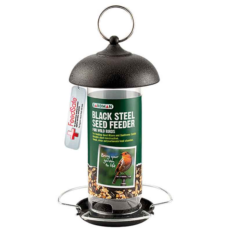Seed Feeder Black Steel 19cm