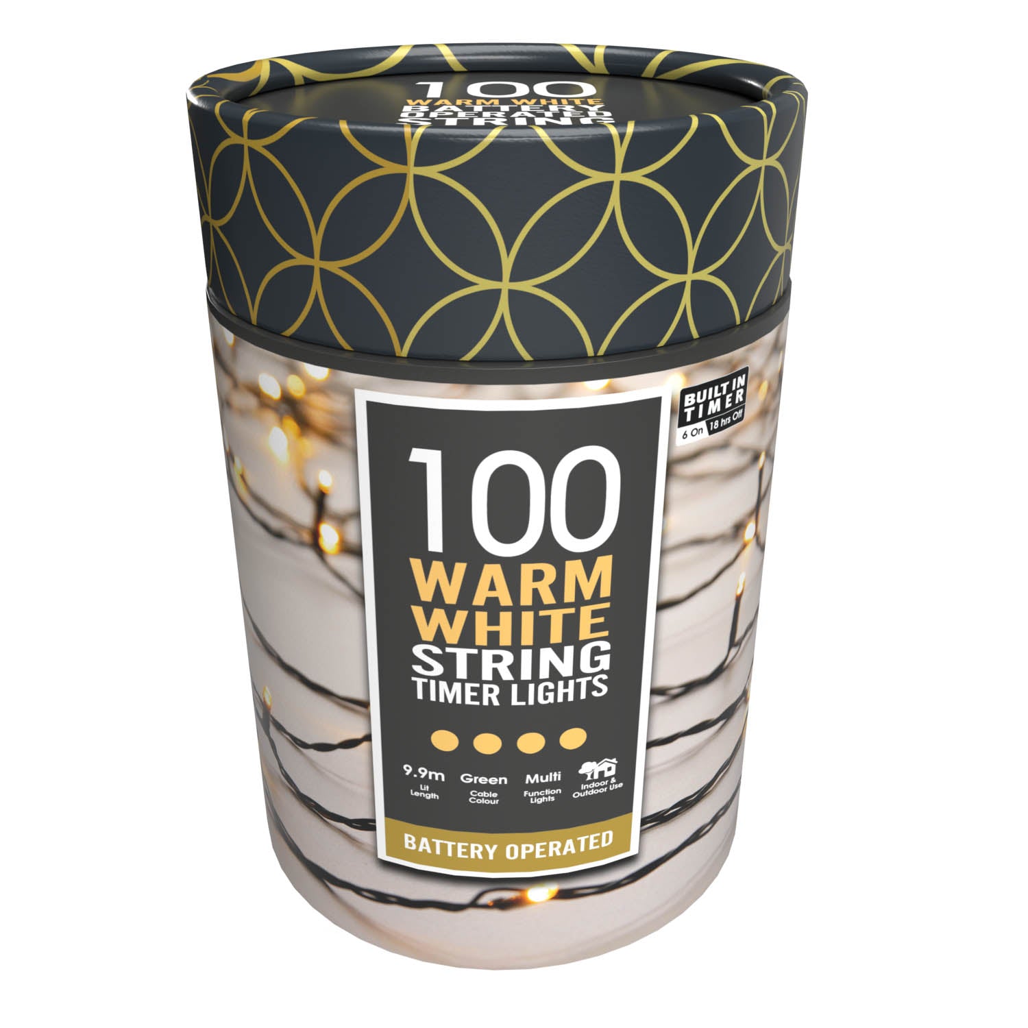 LED Battery Operated String Lights - Warm White 100 LEDs