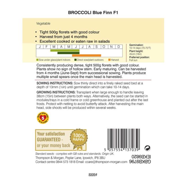 Broccoli Blue Finn F1 Seeds