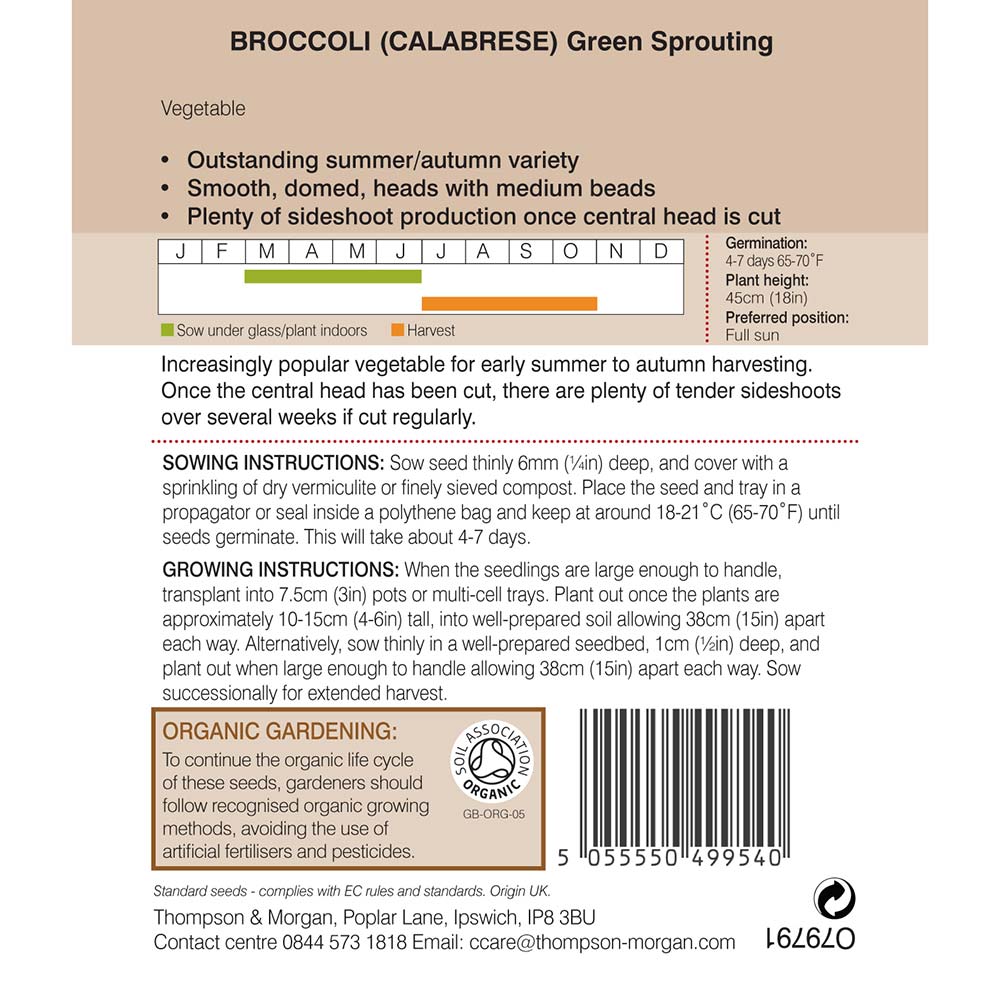 Broccoli Green Sprouting (Organic) Seeds