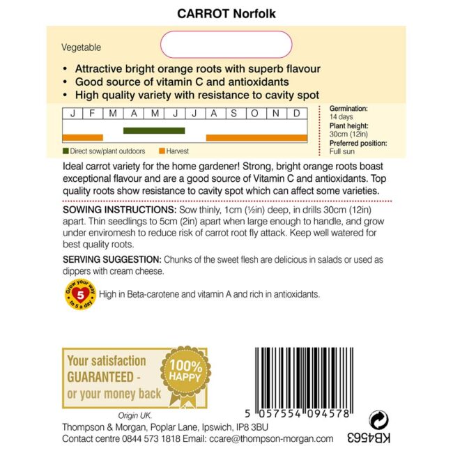 Carrot Norfolk Vegetable Seeds