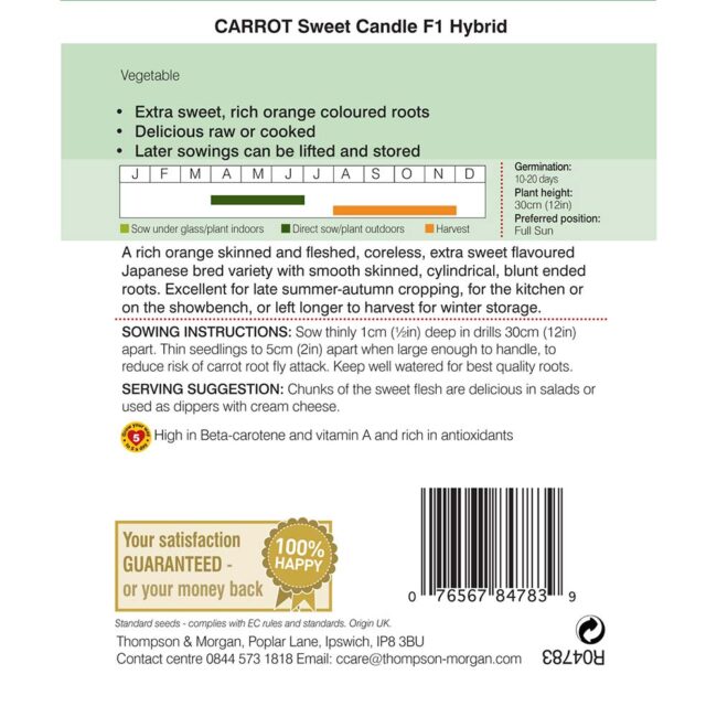 Carrot Sweet Candle F1 Hybrid Seeds