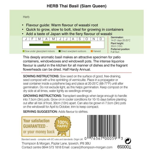Basil Siam Queen Herb Seeds