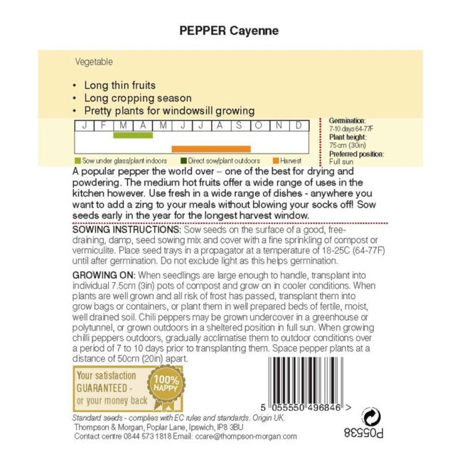 Pepper Cayenne Vegetable Seeds
