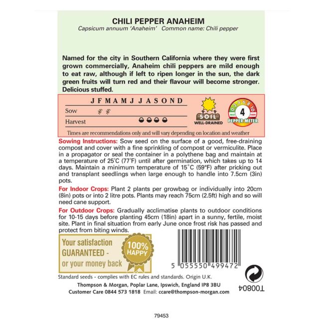 Pepper Chilli Anaheim Vegetable Seeds