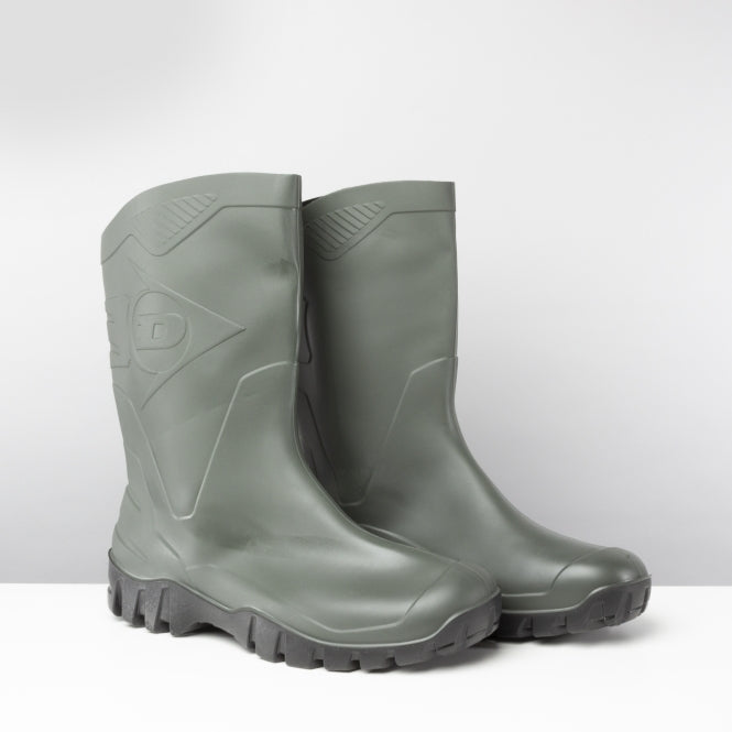 Dunlop Dee Unisex Half Length Wellington Boots Green - Size 5