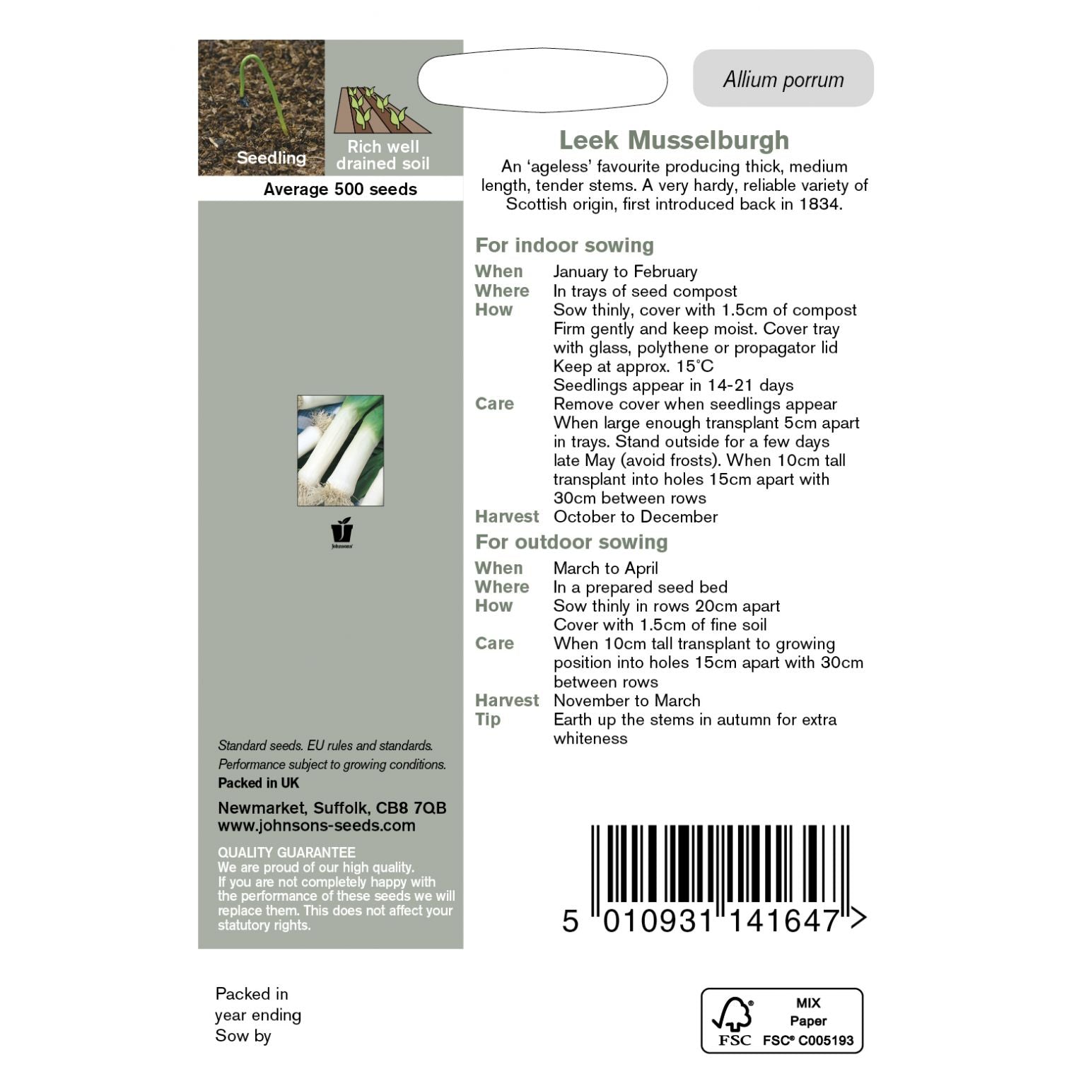 Leek Musselburgh Seeds