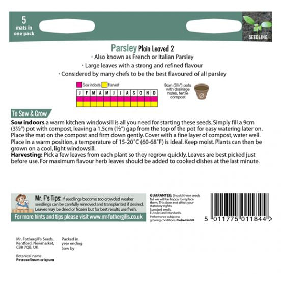 Parsley Plain Leaved Seed Mat