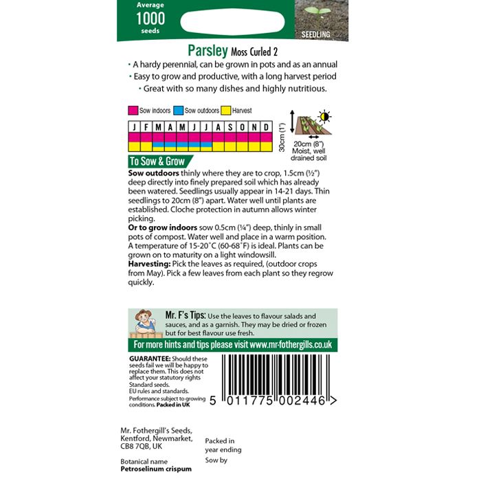 Parsley Moss Curled 2 Herb Seeds