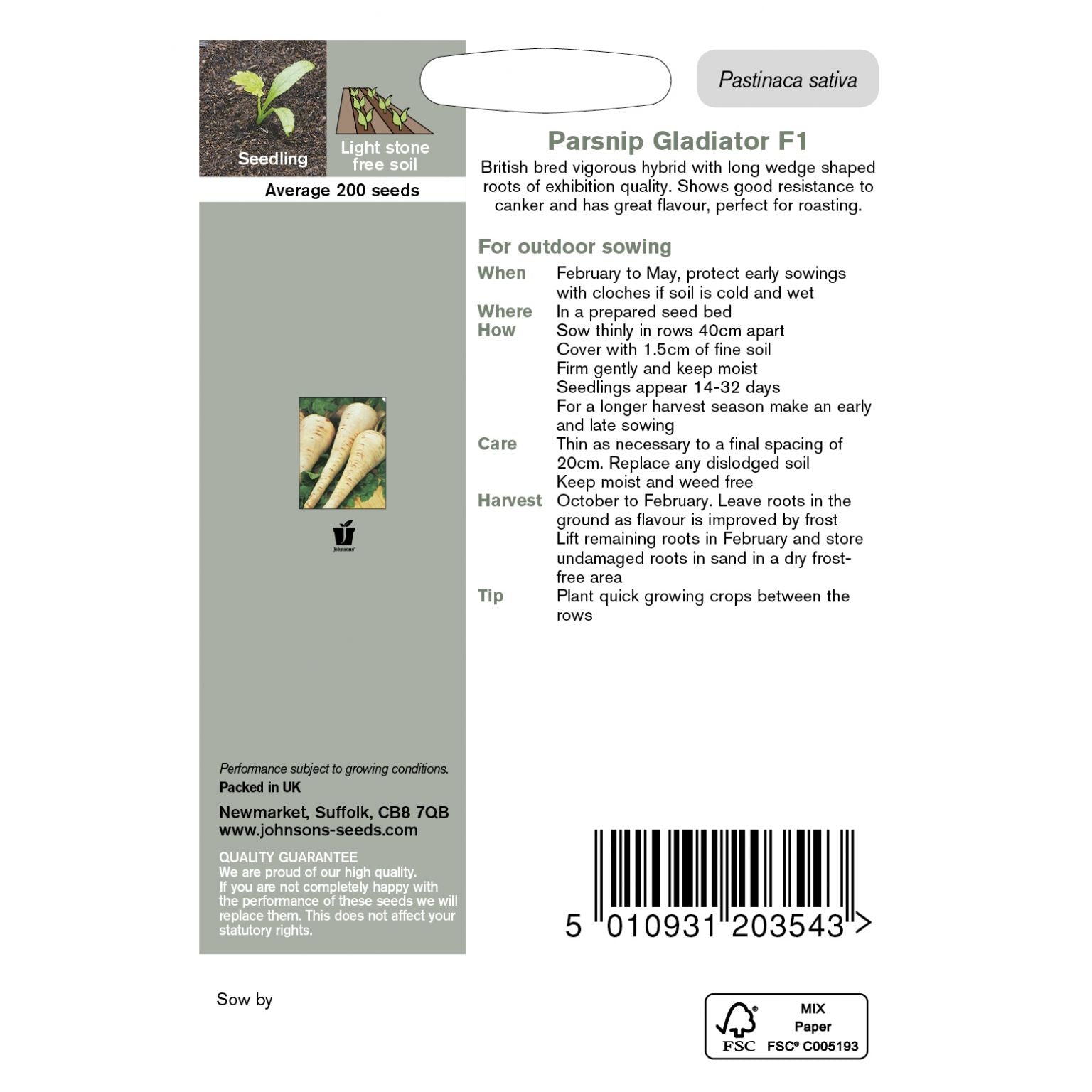 Parsnip Gladiator F1 Seeds