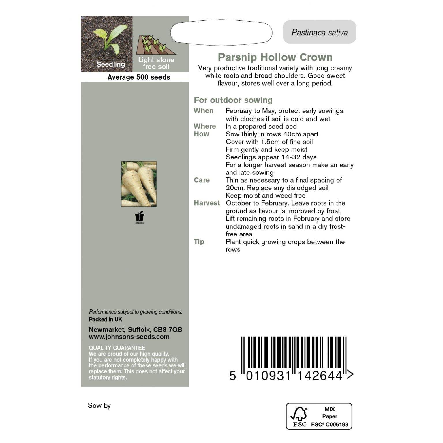 Parsnip Hollow Crown Seeds