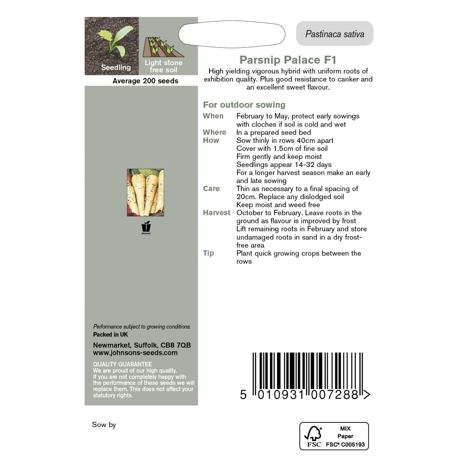 Parsnip Palace F1 Seeds