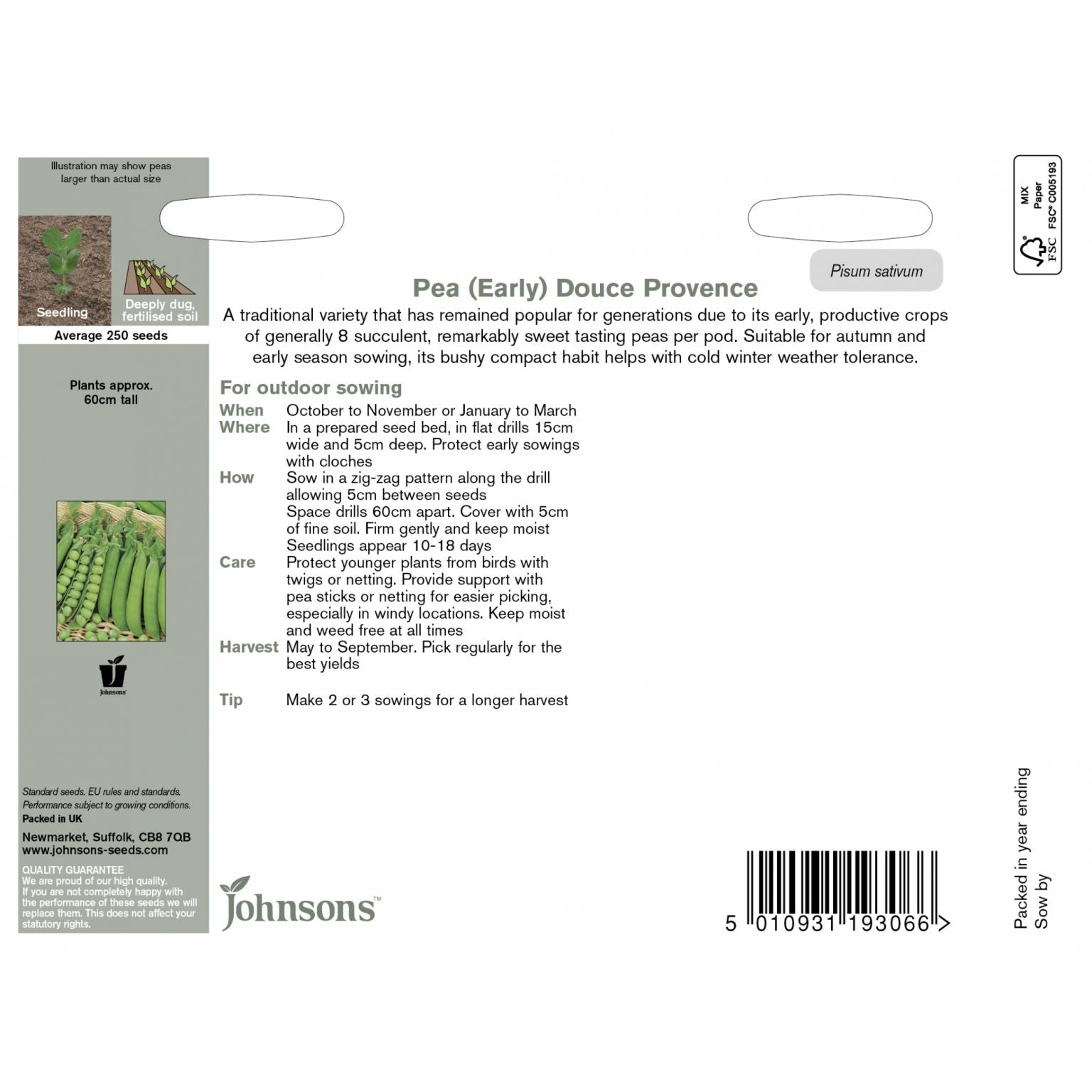 Pea Douce Provence Seeds