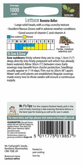 Lettuce Romaine Ballon Seeds