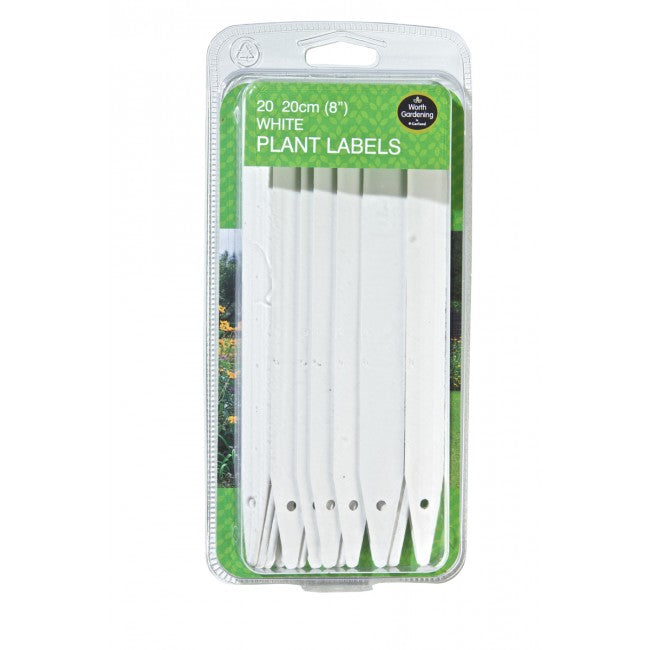 Plant Labels 8" (20cm) White (20pk)