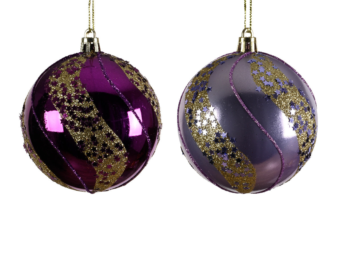 Shiny Glitter & Star Shatterproof Bauble (2 Colors)