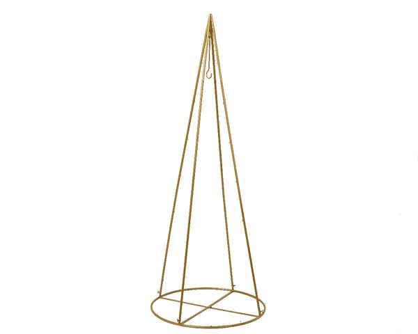 Matte Gold Iron Cone Tree with Hooks
