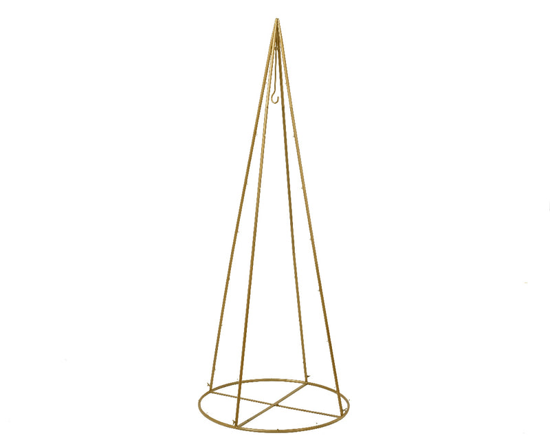 Matte Gold Iron Cone Tree with Hooks