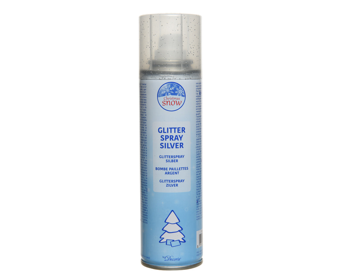 Glittery Silver Decorative Spray