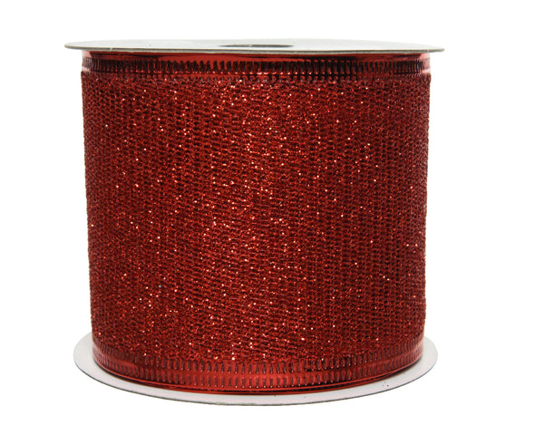 Red Glittery Polyester Ribbon