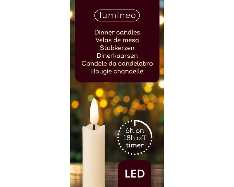 Set of 2 LED Wick Dinner Candles (Indoor)