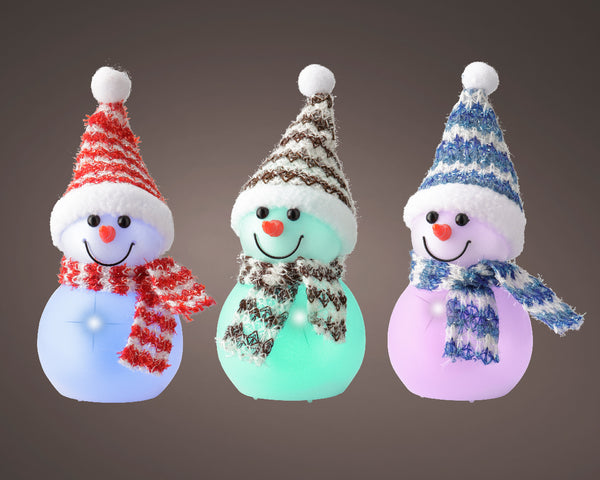 Color-Changing LED Snowman Figures (3 Designs, Indoor)