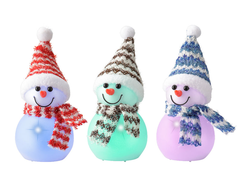 Color-Changing LED Snowman Figures (3 Designs, Indoor)